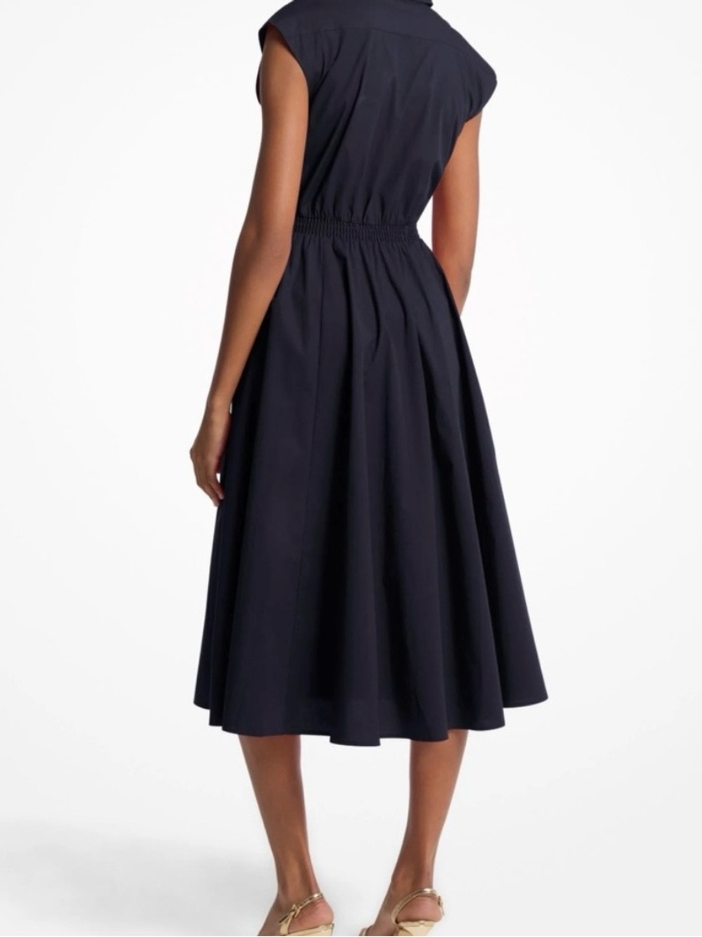 Michael Kors Women's Stretch
Cotton Poplin Midi Dress
Midnight Blue | Size  xs
